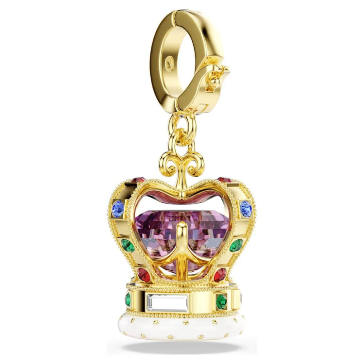 Minions Crown charm Mixed cuts, Multicolored, 18K gold finish